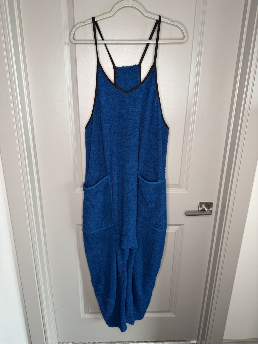 FP Movement by Free People Deep Blue Terry Jumpsuit with Black Trim